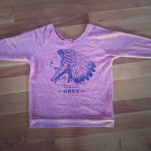 Salmon Obey Oversized Sweater with Native American
