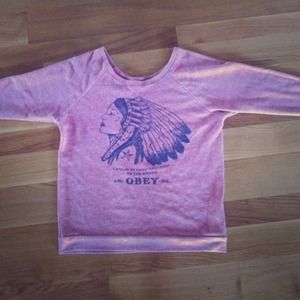 Salmon Obey Oversized Sweater with Native American