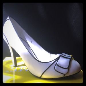 White and black Mary Jane heels (other size avail)