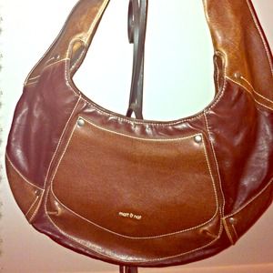 Brown leather hobo bag