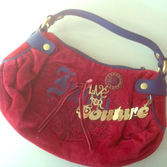 Juicy Couture Handbags - Juicy Couture red and blue velour bag