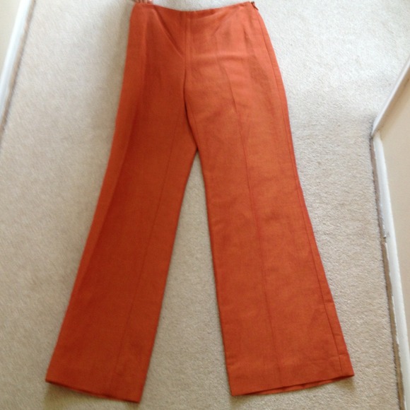 RESERVED Ann Taylor orange linen, wide-leg pants.