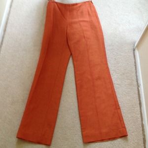 RESERVED Ann Taylor orange linen, wide-leg pants.
