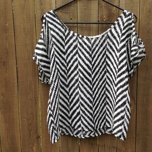 NO LONGER AVAILABLE 😉Blue sketch chiffon top