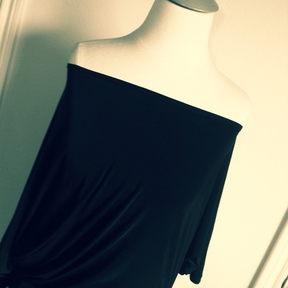 Black Jersey Cocktail Mini Dress - Picture 2 of 4