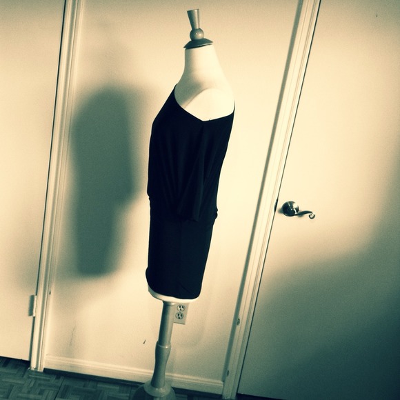 Black Jersey Cocktail Mini Dress - Picture 4 of 4