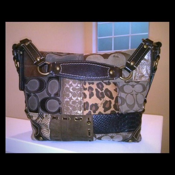 Coach Patchwork Carly Signature Shoulder Bag Purse