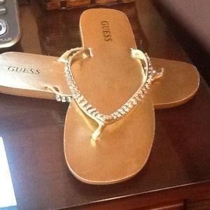 REDUCED! Guess cute glam flip flops
