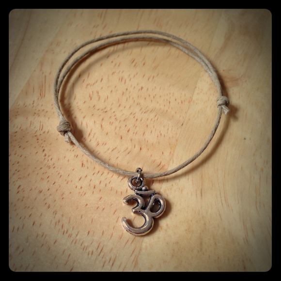 Om Symbol Adjustable Slip Knot Bracelet Peace Sign