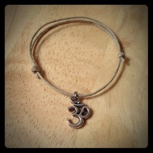 Om Symbol Adjustable Slip Knot Bracelet Peace Sign