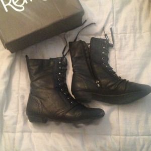black lace up oxford boots