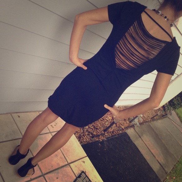 Zenana Outfitters Dresses & Skirts - Sexy Little Mini Fringed Back Dress