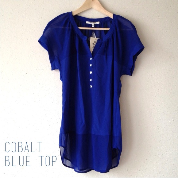 ❌SOLD in Bundle Cobalt Blue Short Sleeve Top.