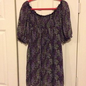 Purple floral boho dress