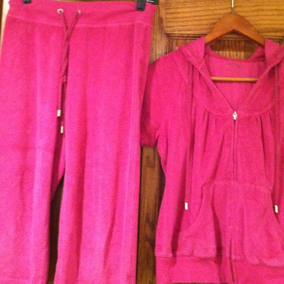 Terry cloth Capri and hoodie outfit