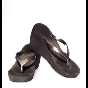 Armani Exchange Flip Flop Wedges