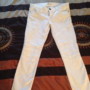 Current /Elliott white moto skinny jeans