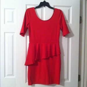 NWT red peplum dress