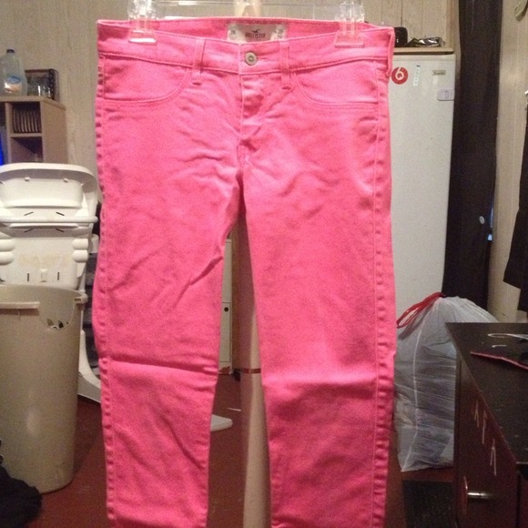 Hot pink Hollister skinny jeans