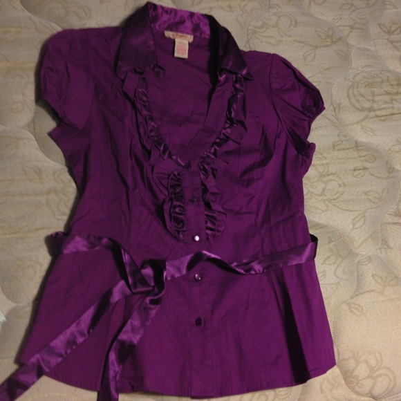 *sold in bundle Candies purple vneck career blouse