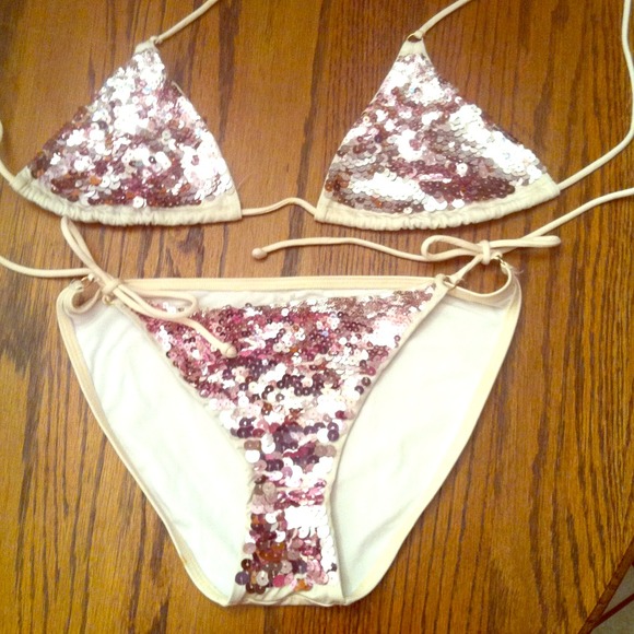 REDUCED! Victoria Secret swimsuit! Pink sequins👙 - Picture 1 of 2