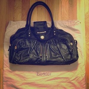 Botkier Black Textured Leather Shoulder Bag