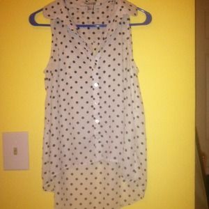 High low polka dot sleeveless top for sell!