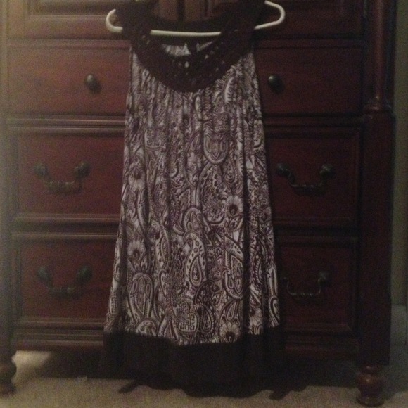 Dress size large (8/10) brown & white