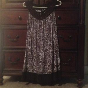 Dress size large (8/10) brown & white