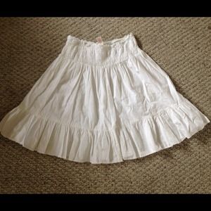 White boho summer skirt. Bright, white & clean.