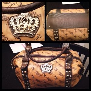 BUNDLE-Baby Phat Bling Weekender Bag &tan bag