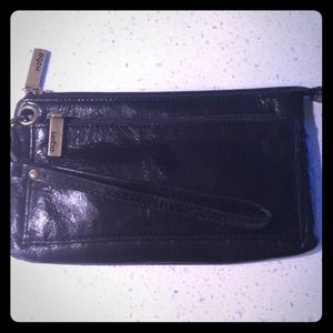 Hobo black leather clutch