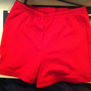 Red cheerleading spandex shorts