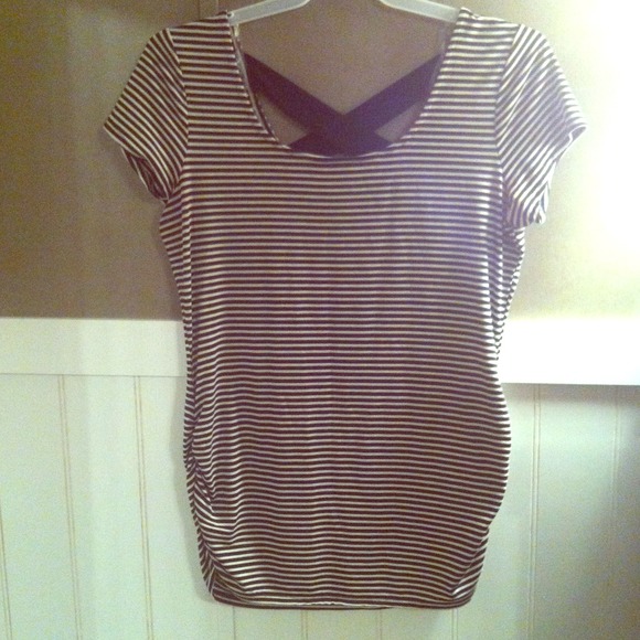 SOLD!!! Khaki and black striped shirt- maurices