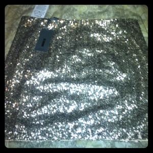 Nwt gold sequined mini skirt super cute sz s
