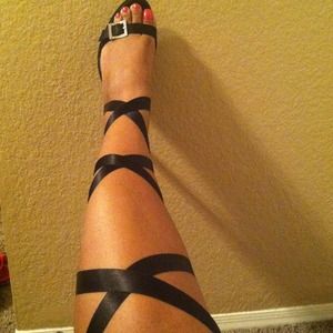 Amazing Black Lace up Heels
