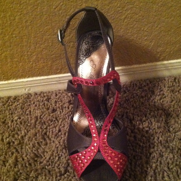 Grey & Hot Pink Heels