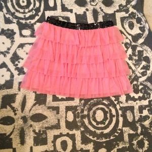 💣Pink tiered ruffle skirt