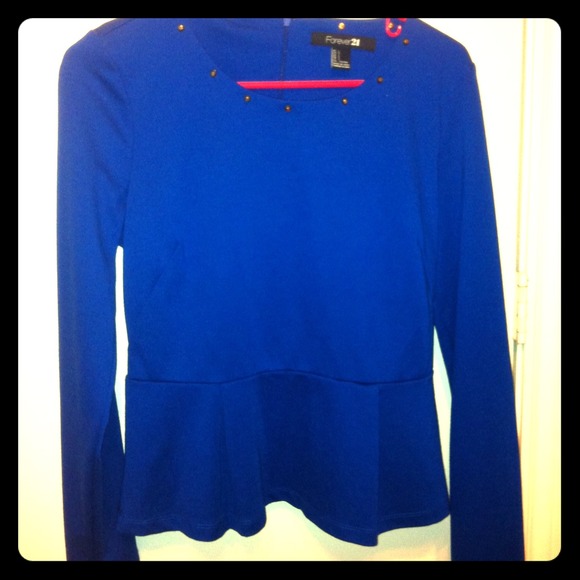 Royal blue peplum top
