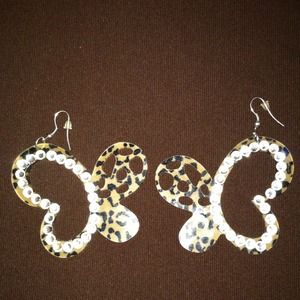 butterfly bling earrings