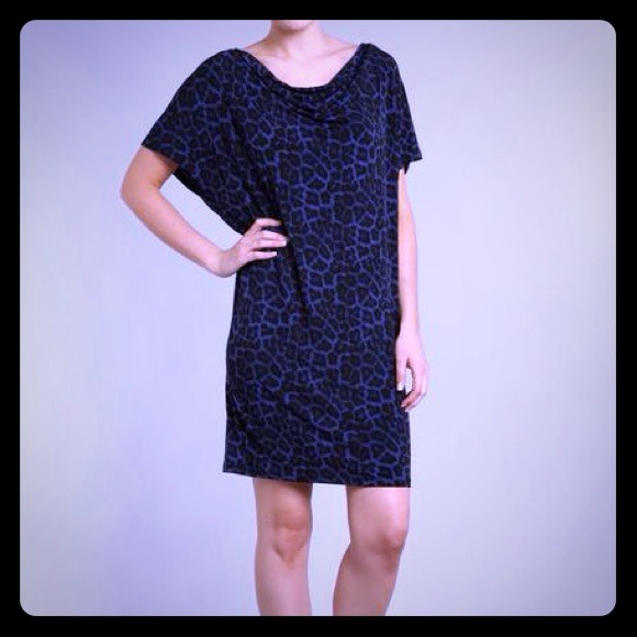 Michael Kors Blue Leopard Print Dress!READ DESCRIP