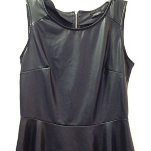 Faux leather peplum top