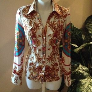 Vintage Print Miami style blouse