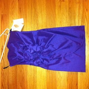 Jessica McClintock strapless dress in purple