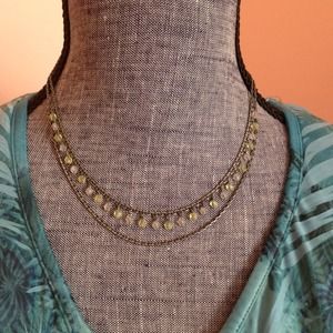 Lia Sophia Green & White Crystal Necklace.