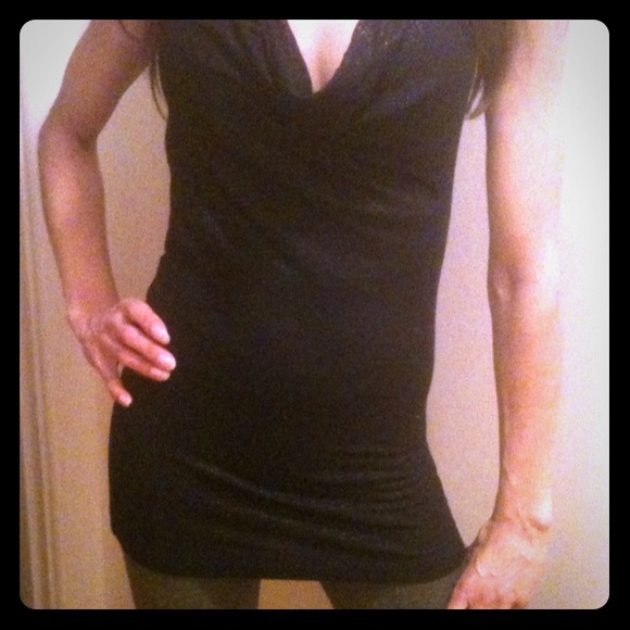 Limited Black Draped Halter Shirt