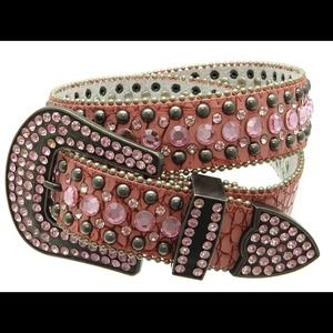 Reduced! Pink rhinestone western style belt