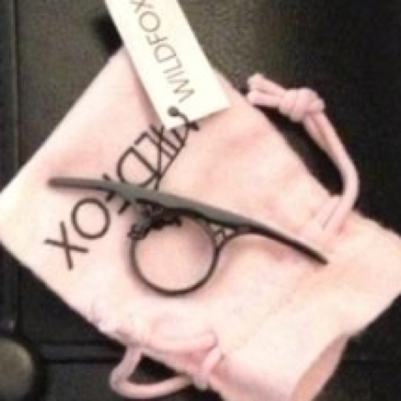 Wildfox Pave Bar Ring in Gunmetal Sz. 8