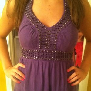 Purple Beaded maxi dress