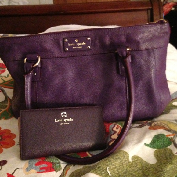 Authentic Kate Spade Purse and Wallet in purple